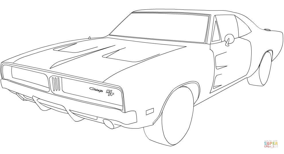 990x538 Dodge Charger Rt 1969 Car Coloring Page