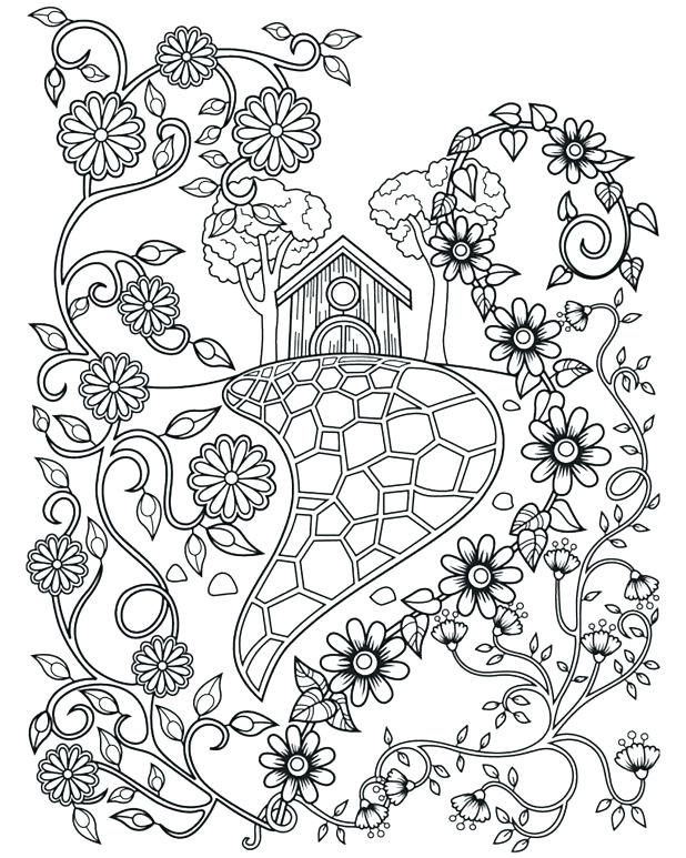 618x773 Fairy House Coloring Pages Mushroom Cottage Coloring Page