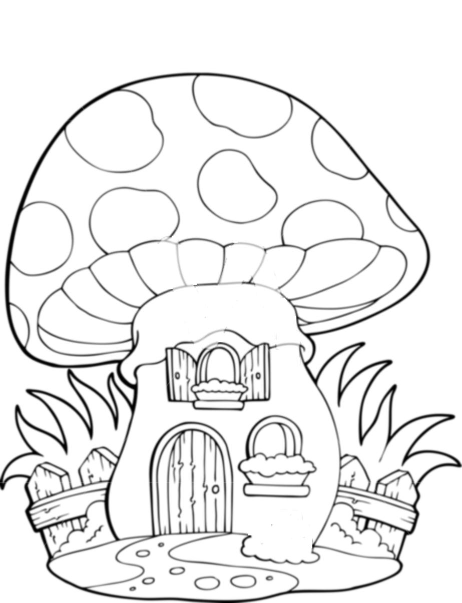 923x1205 Mushroom Coloring Page