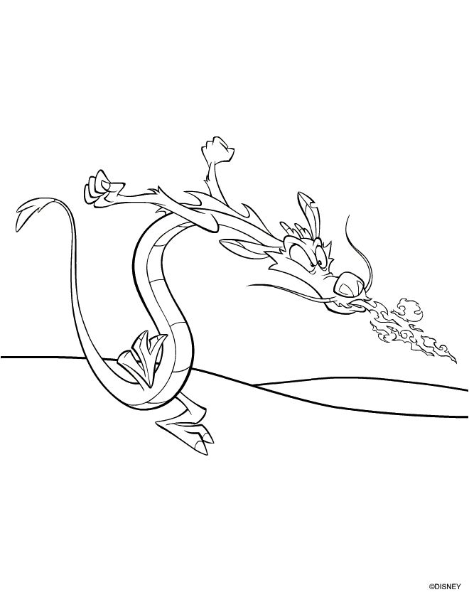 Mushu Coloring Pages