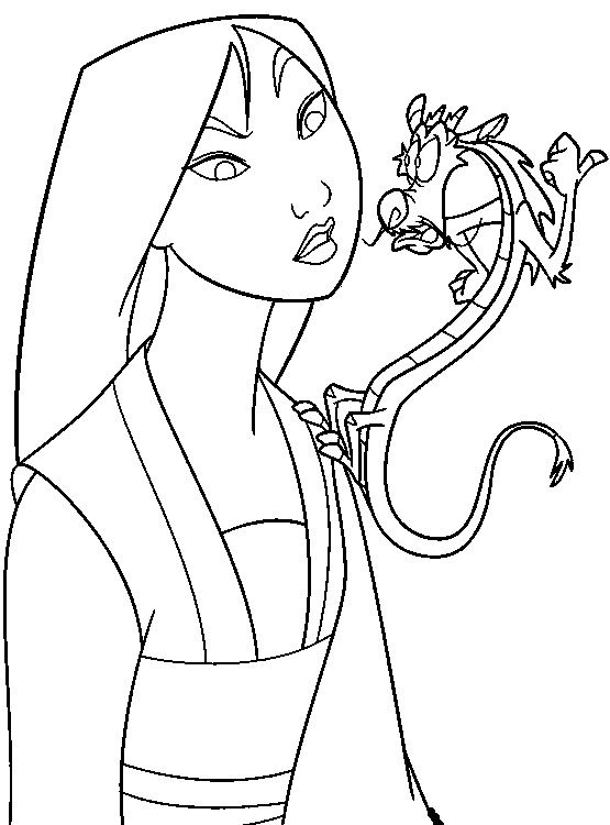 555x750 Mulan And Mushu Mulan Coloring Pages Craft
