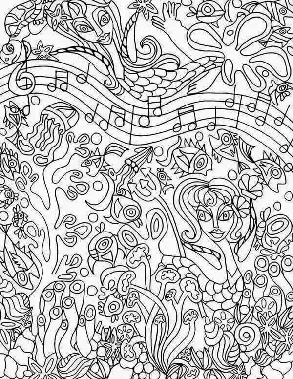 600x776 Coloring Pages And Coloring Books. Music Coloring Pages For Adults