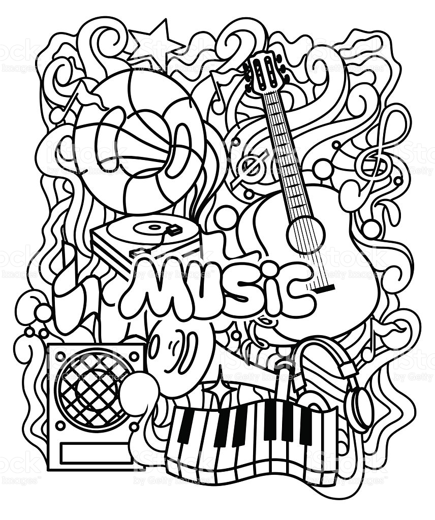 856x1024 Music Coloring Pages Stunning For Adults Ribsvigyapan Free