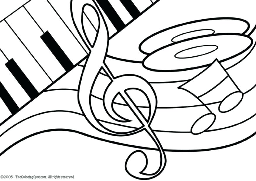 875x620 Free Printable Color By Number Sheets Music Coloring Pages