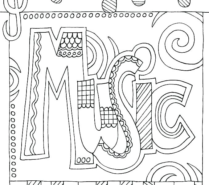 678x600 Music Note Coloring Page