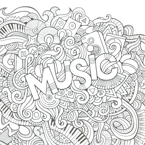 500x500 Coloring Pages Music Printable Page Colouring