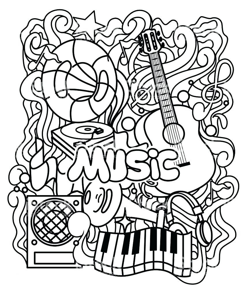 856x1024 Music Coloring Pages 4creative Co Ribsvigyapan Com Adult Simple