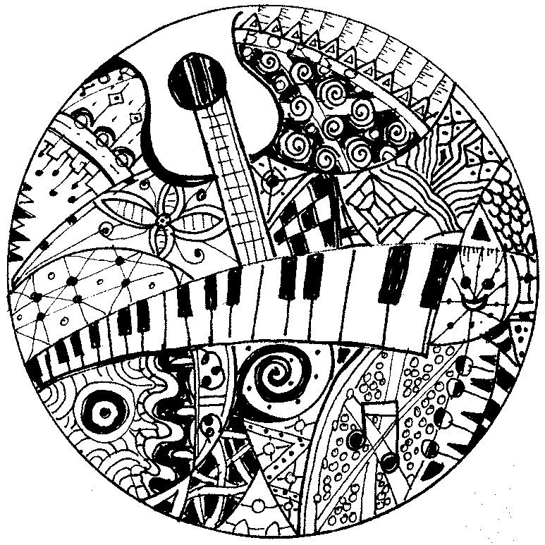 773x773 Fun Muzikal Coloring Sheets} Printable Pages Mandala