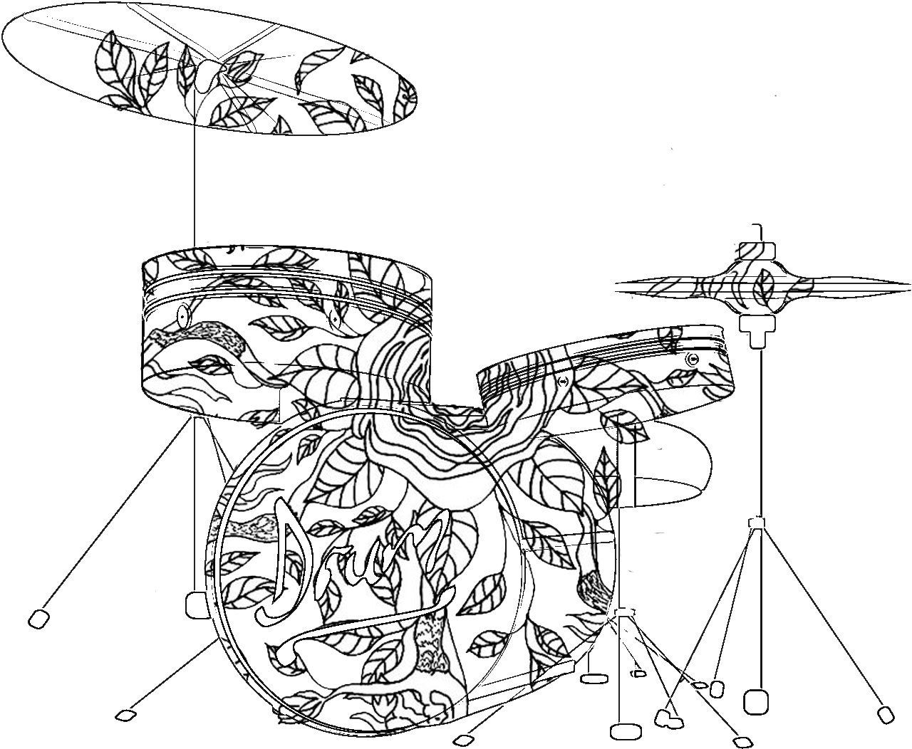 1280x1052 Adult Coloring Pages Drums Coloring Pages Adult