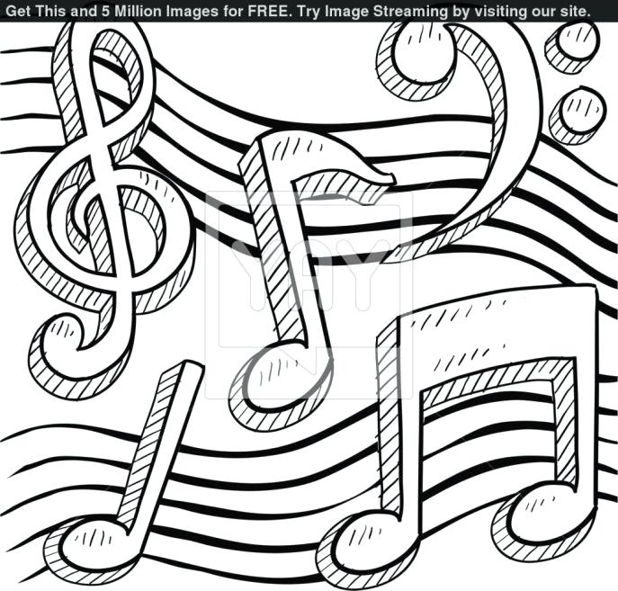 687x657 Medium Coloring Pages Beauteous Music Note Coloring Page Medium