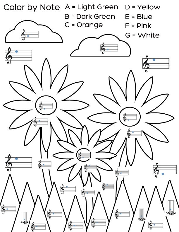 612x792 38 Best Color By Note Worksheets Images On Music Ed