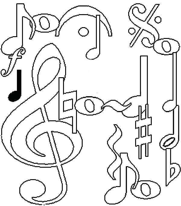 600x683 Musical Coloring Pages Music Note Coloring Page Music Notes