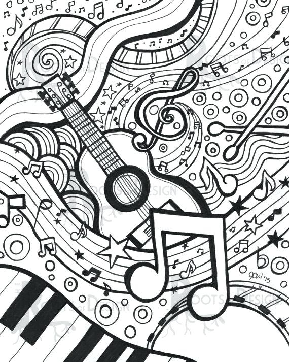 570x713 Music Coloring Pages For Adults Inspiration Music Coloring Pages
