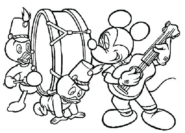600x434 Coloring Pages Music Mickey Play Page Notes Childrens Musical