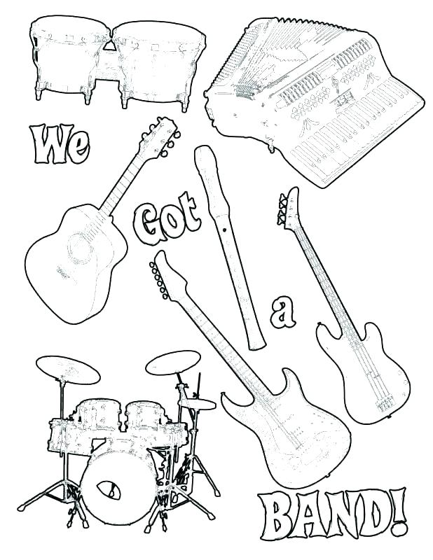 618x800 Musical Instrument Coloring Pages Musical Instruments Coloring
