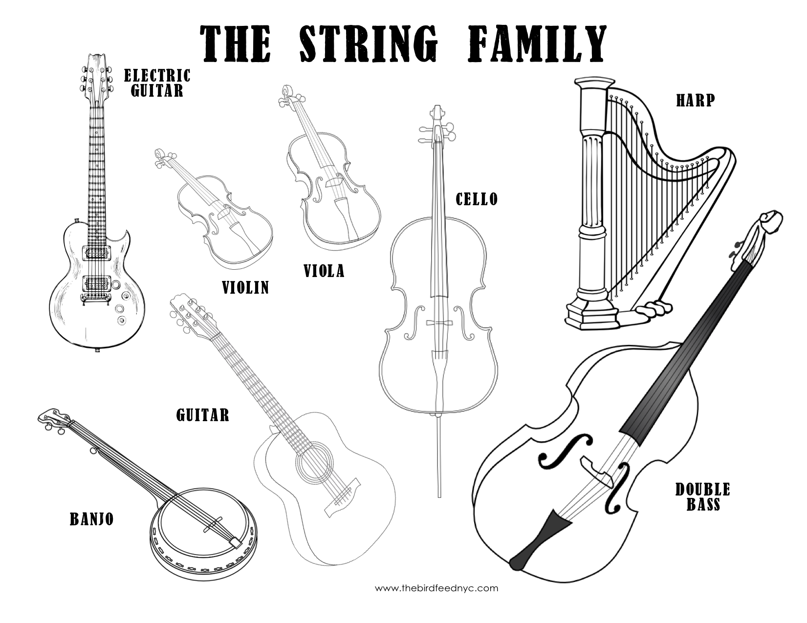 1651x1275 Musical Instruments Coloring Sheet The String Family