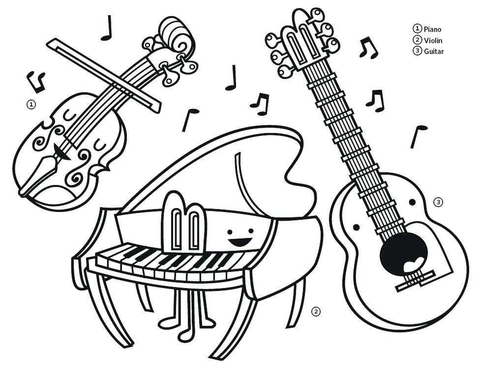 974x754 Instrument Coloring Pages New Music Instrument Coloring Pages Best