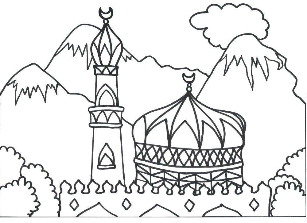 1000x727 Muslim Coloring Pages Creative Mosque Projects Mosque Kids