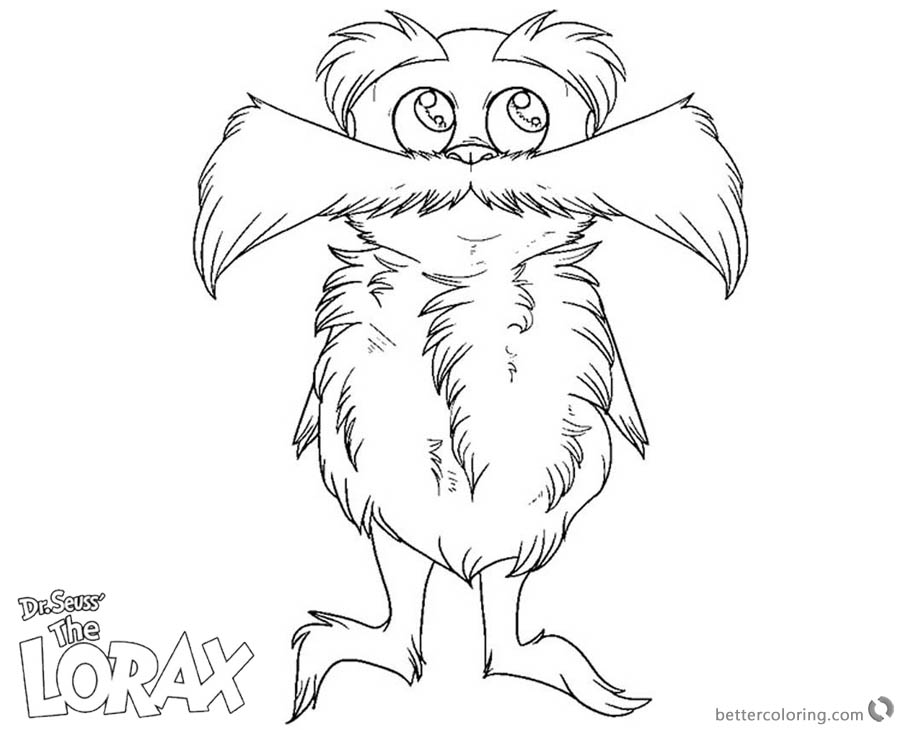 900x730 Lorax Coloring Pages Big Mustache