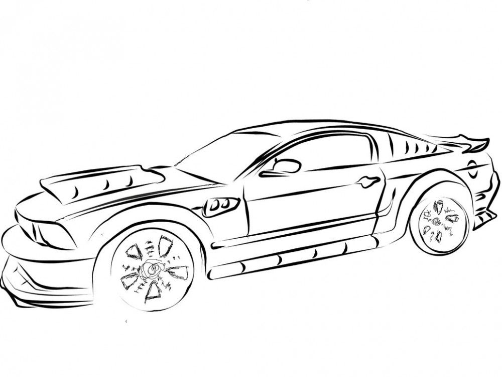 1000x750 Mustang Coloring Pages E1368129563379 Awesome Printable Cars