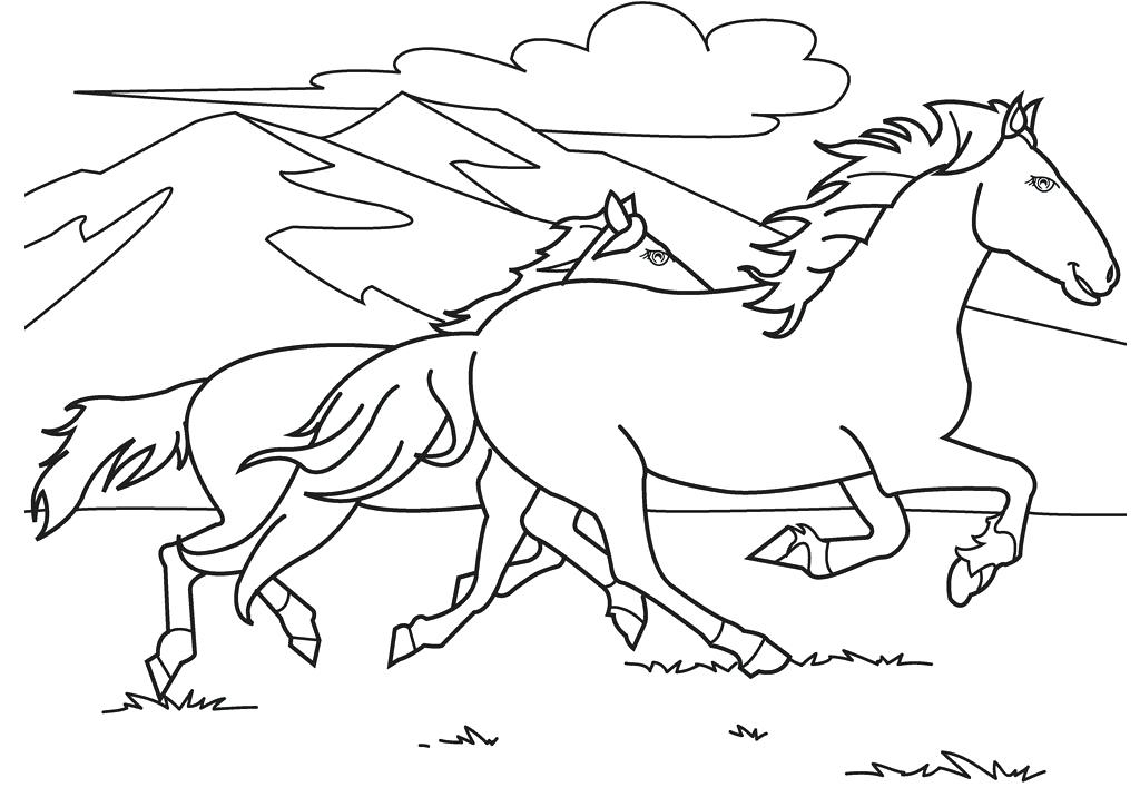1024x725 Coloring Horse Pages Mustang Horse Coloring Pages Free Online