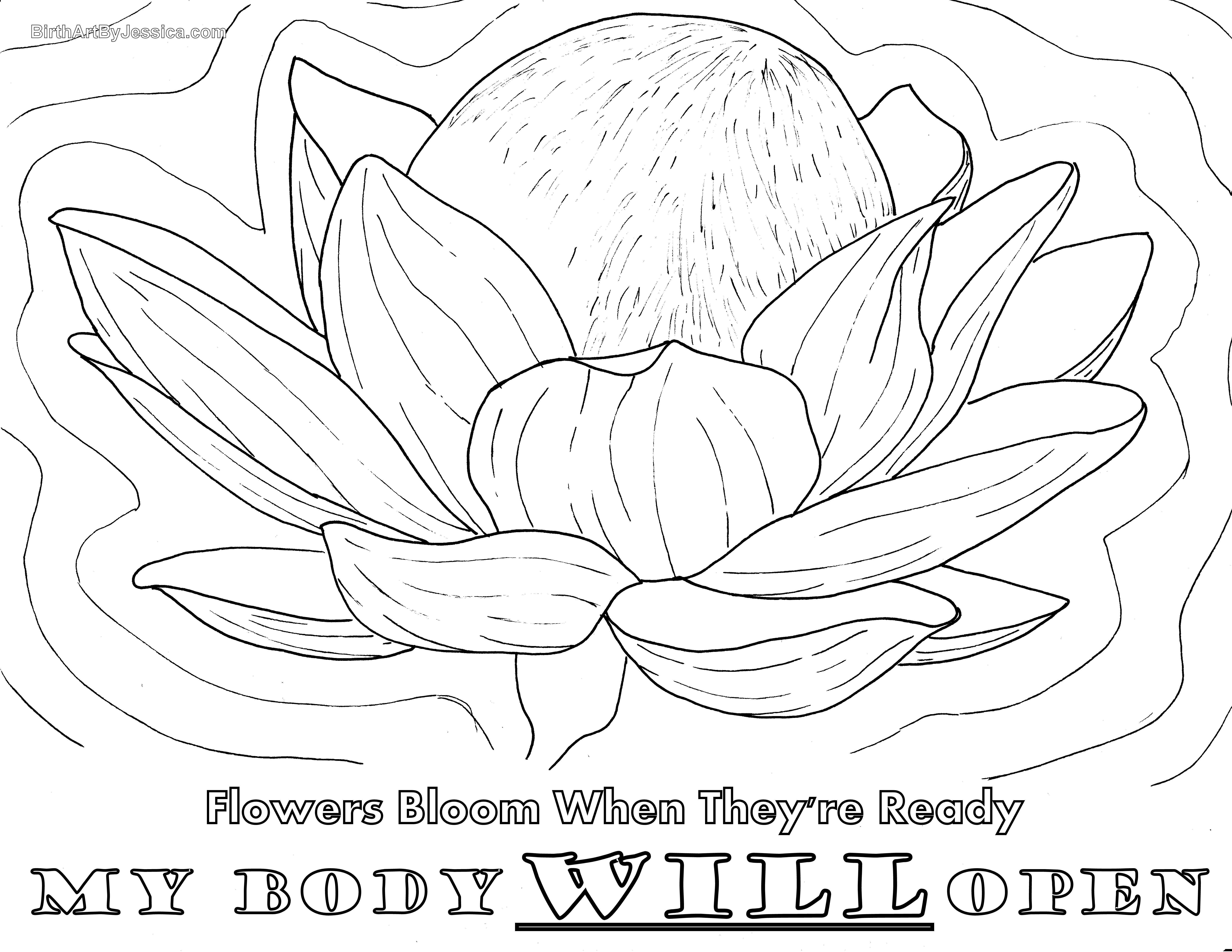 6598x5100 Birth Affirmation Coloring Page Free Printable! My Body Will