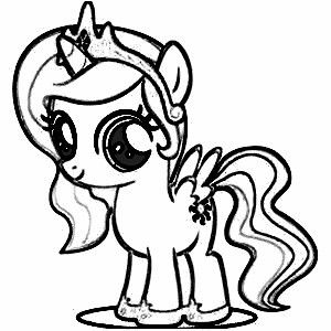 300x300 My Little Pony Coloring Pages Princess Luna Filly Free