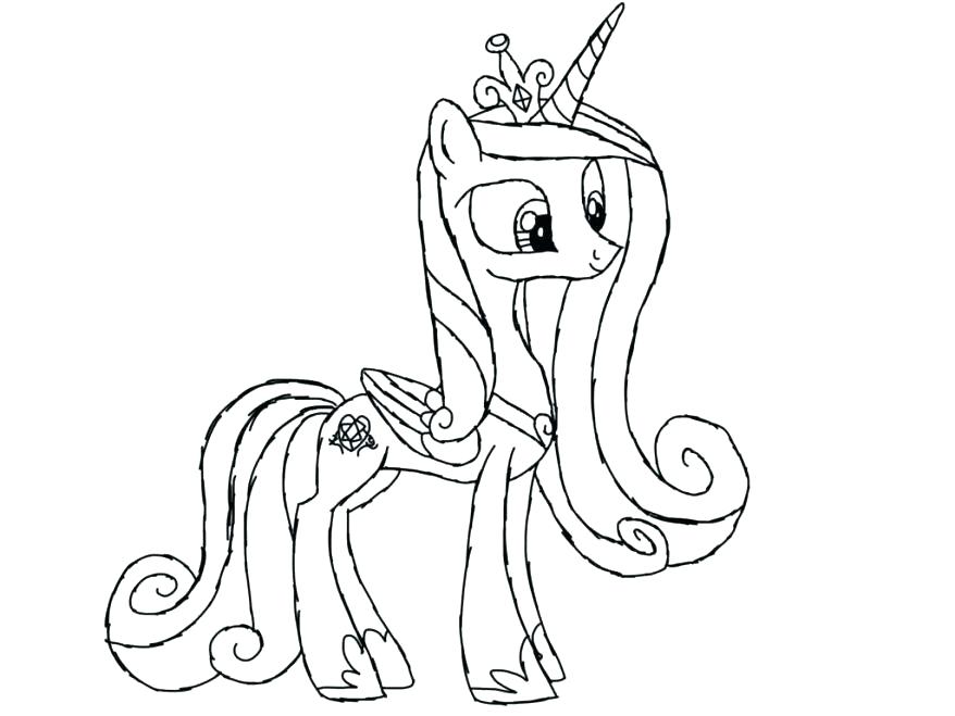 878x659 My Little Pony Princess Cadence Coloring Page Free Image Of My