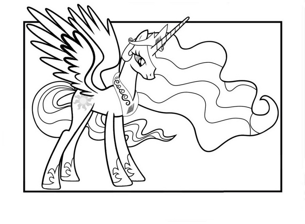 1048x768 My Little Pony Princess Celestia 02 Coloring Page Fine Pages
