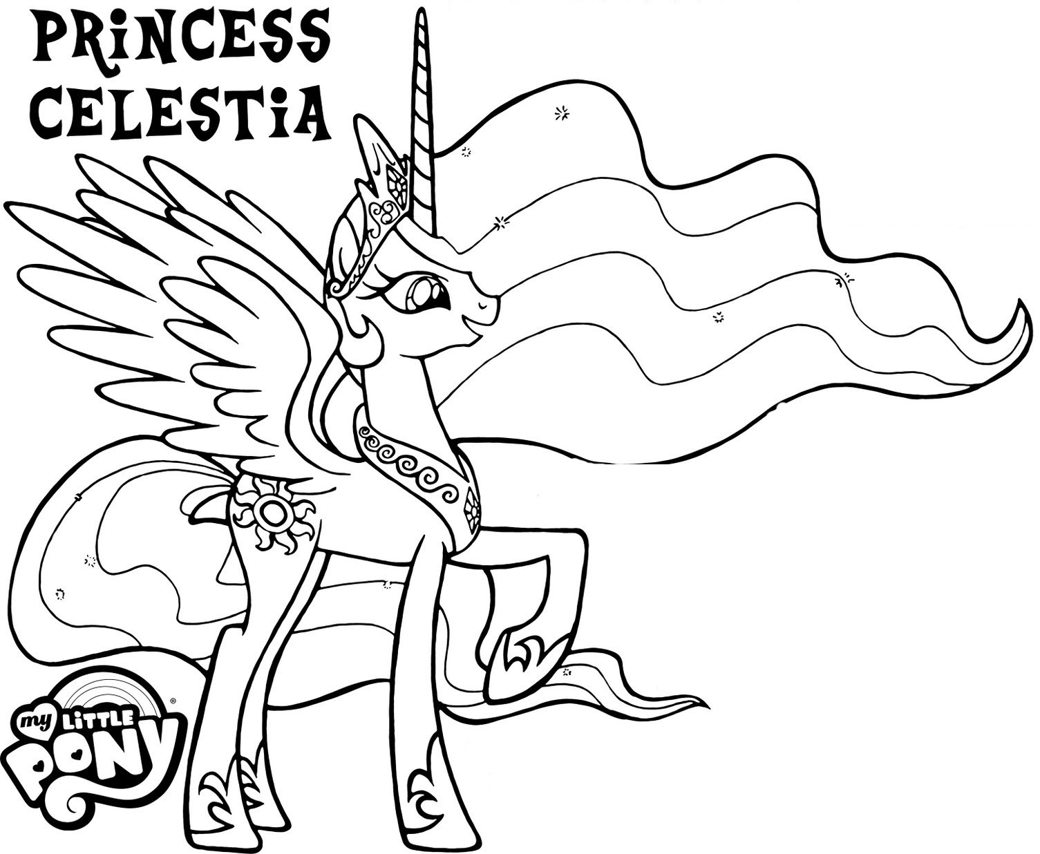 1505x1236 My Little Pony Princess Celestia 02 Coloring Page Lively Pages Acpra