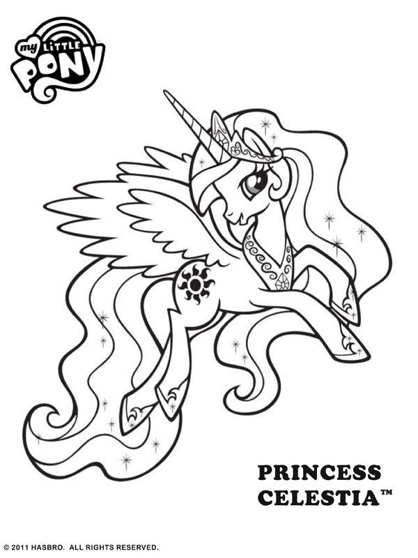 600x800 My Little Pony Princess Celestia Coloring