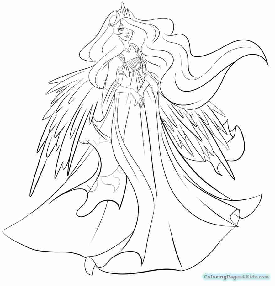 877x912 My Little Pony Coloring Pages Princess Celestia And Luna Lively