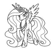 230x230 My Little Pony Princess Celestia With Necklace Coloring Page