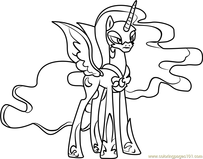 800x628 My Little Pony Friendship Is Magic Coloring Pages Luna Nightmare