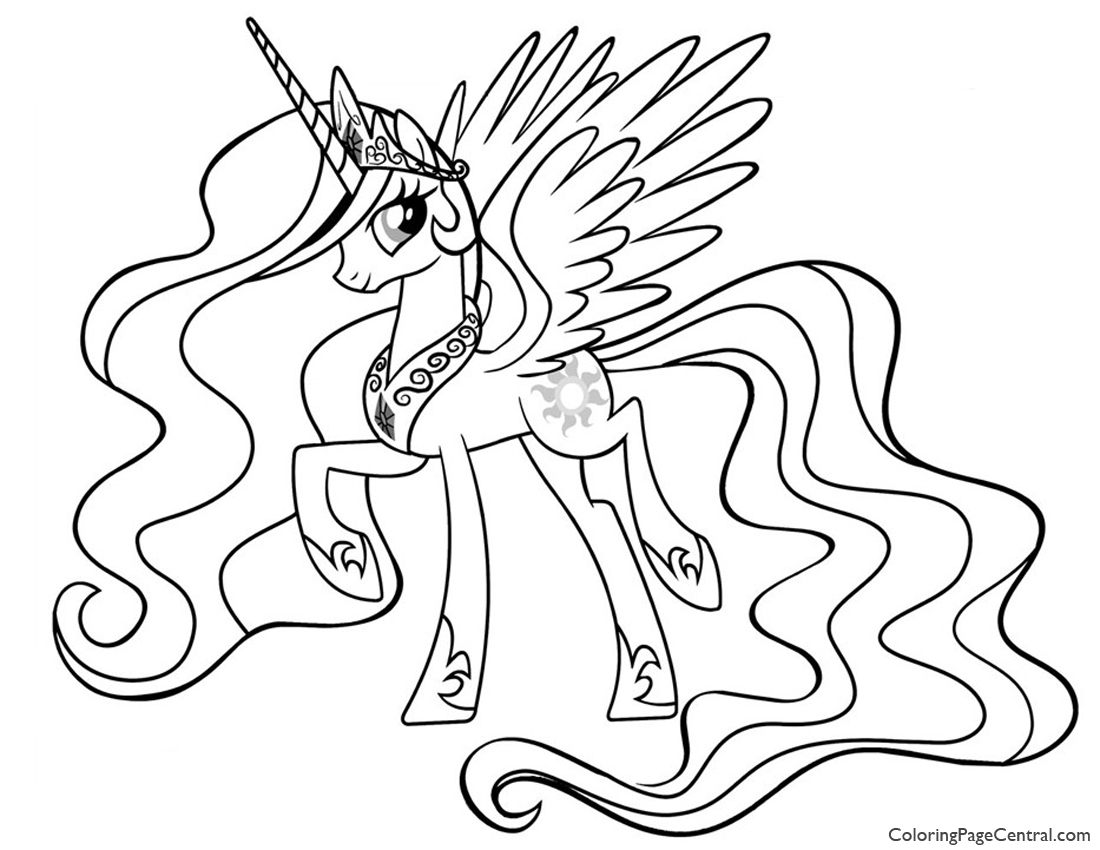1100x850 My Little Pony Princess Celestia 01 Coloring Page Coloring