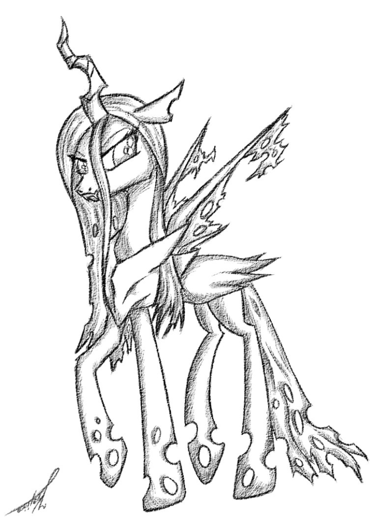 727x1024 Coloring Pages Chrysalis By Kojiro Dcrbpng My Little Pony Queen