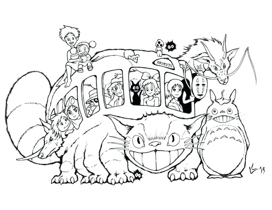 900x695 Totoro Coloring Pages All Characters From My Neighbor Coloring