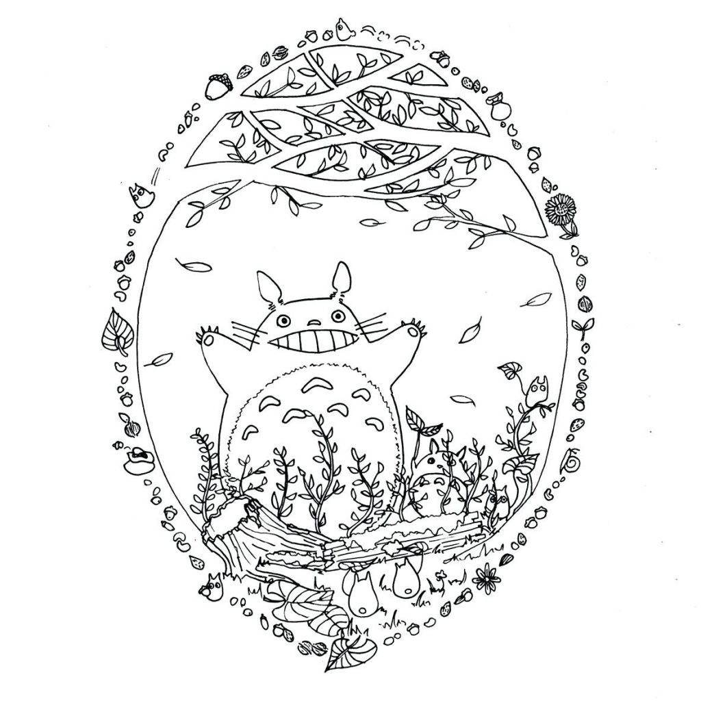 1024x1024 Coloring Page ~ Totoro Coloring Pages Journal My Neighbor Totoro