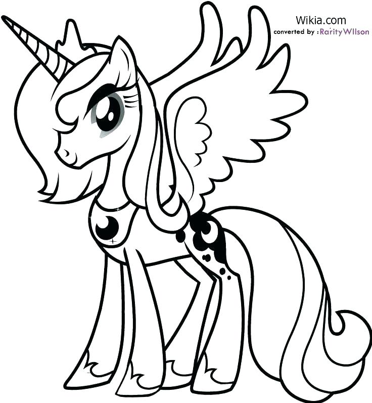 736x797 My Little Pony Coloring Pages Princess Luna