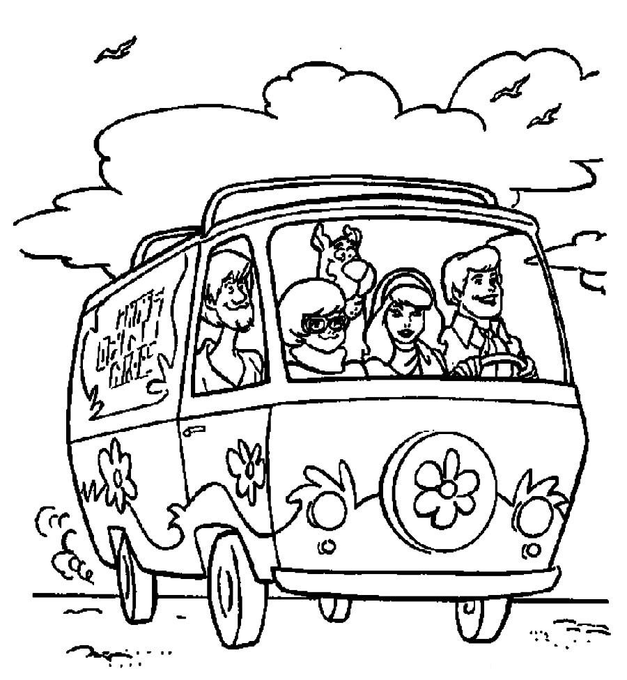 900x976 Shrewd Scooby Doo Mystery Machine Coloring Pages Van By Brandon