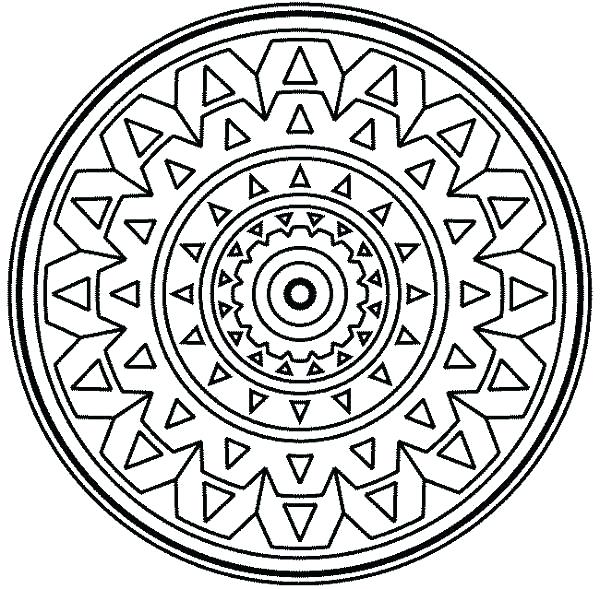 600x589 Mosaic Coloring Pages Medallion Mandala Mosaic Coloring Page