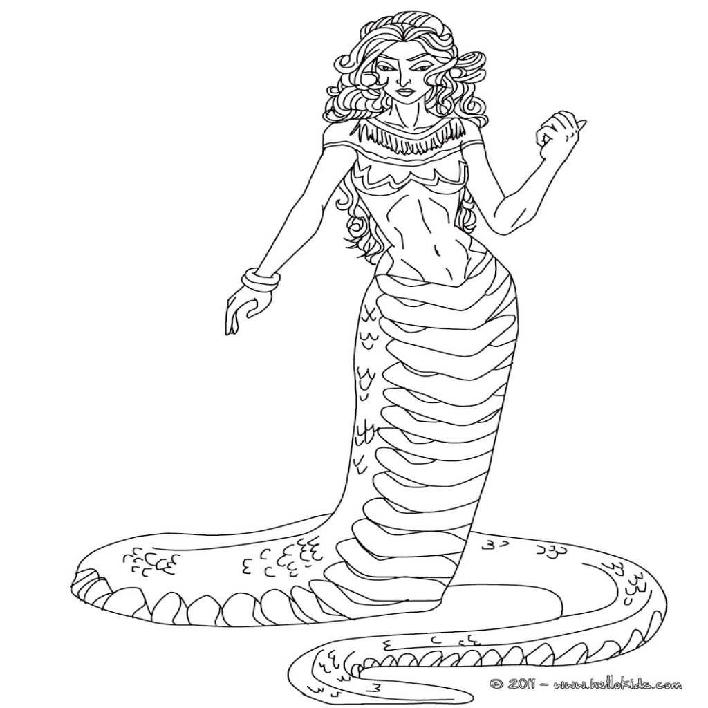 1024x1024 Medusa Coloring Pages Echidna The Half Woman And Half Snake
