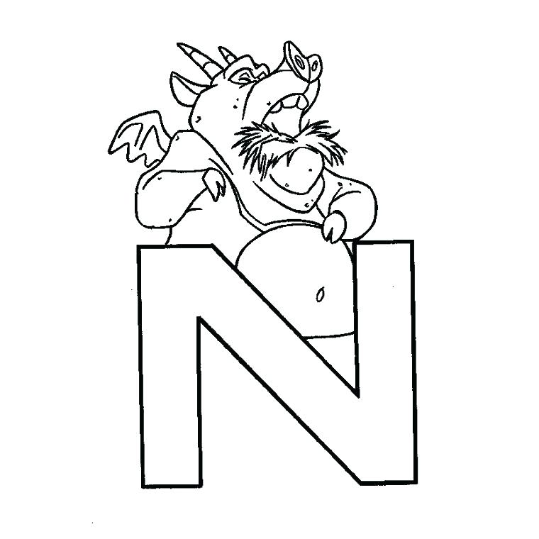 760x760 Letter N Coloring Page Letter Coloring Sheets Packed With Letter N