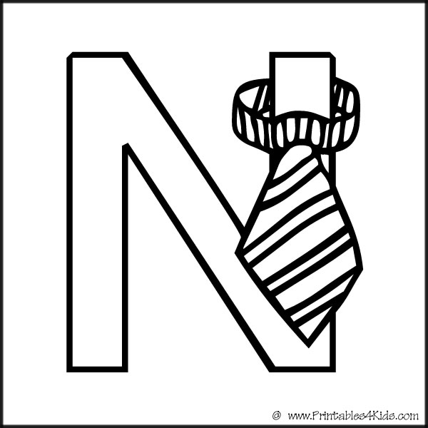 600x600 Letter N Coloring Pages Printable