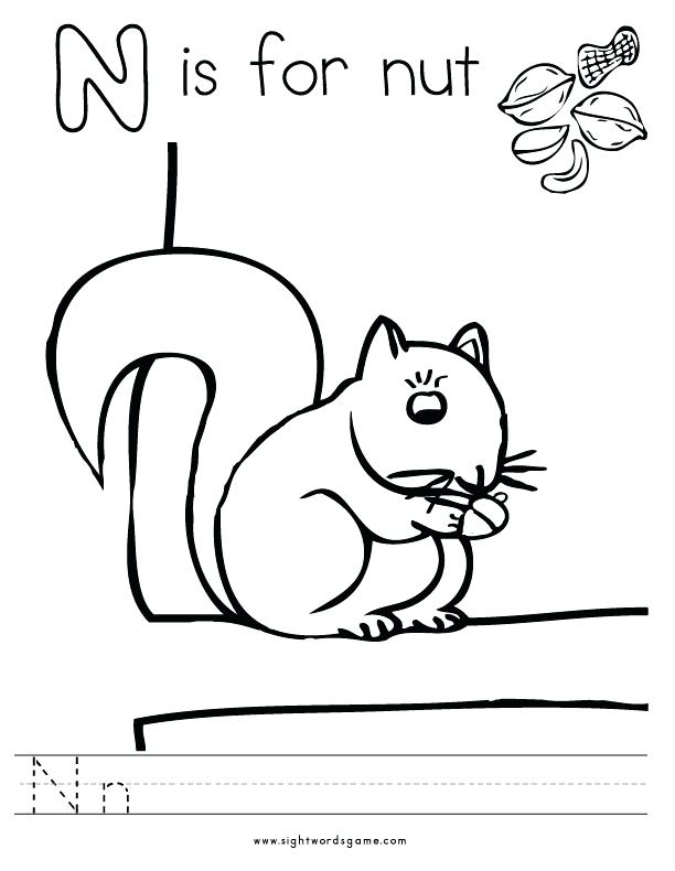 612x790 Letter N Pictures To Color Coloring Abc Letters Letter N Coloring