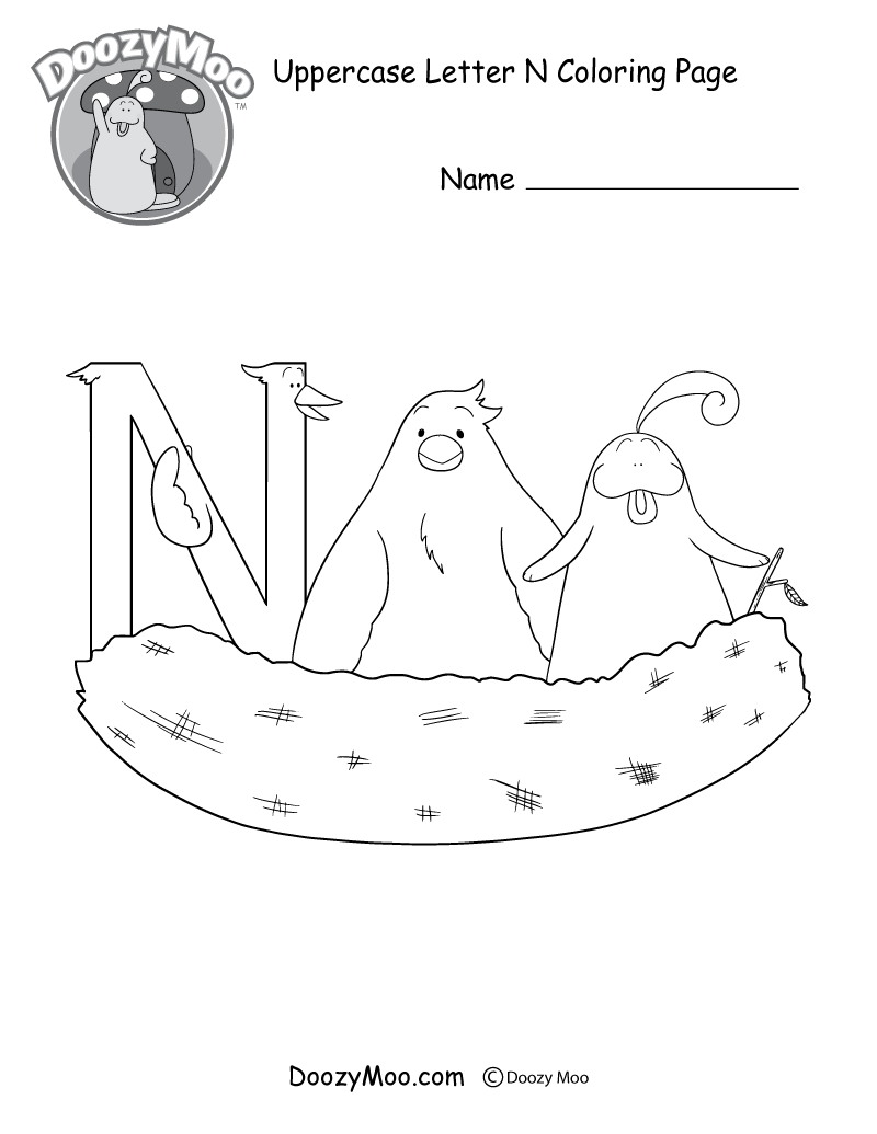 800x1035 Cute Uppercase Letter N Coloring Page (Free Printable)