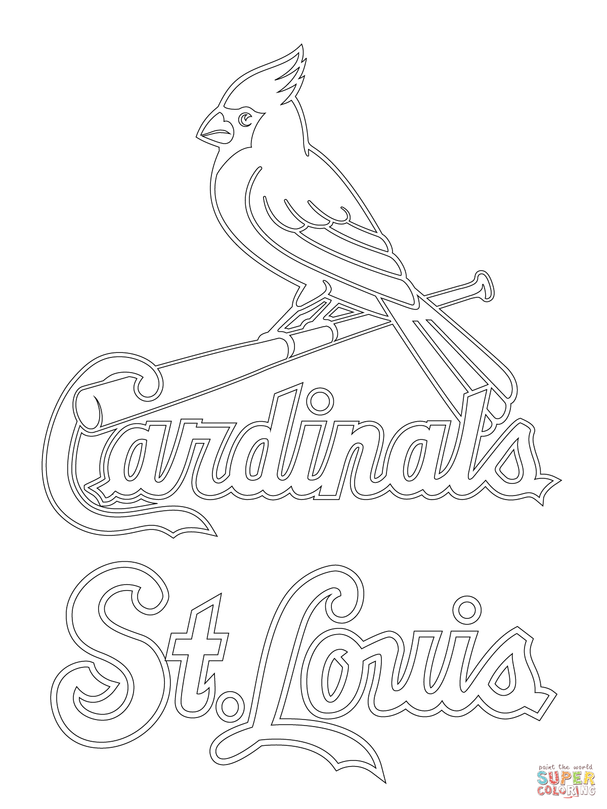 1200x1600 Best Of St Louis Cardinals Logo Coloring Page Supercoloring