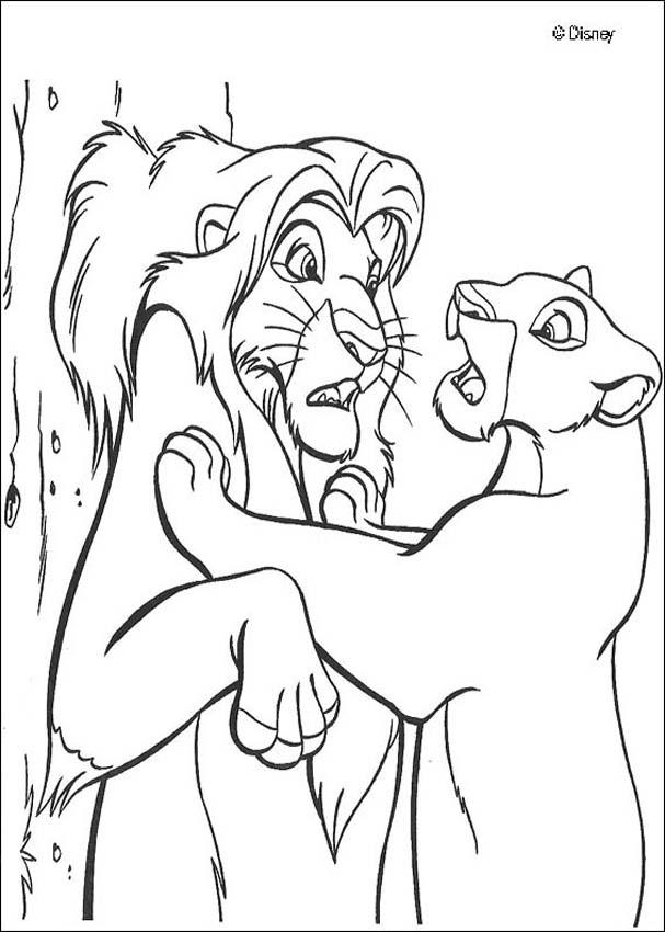 607x850 Nala Finds Simba Coloring Pages