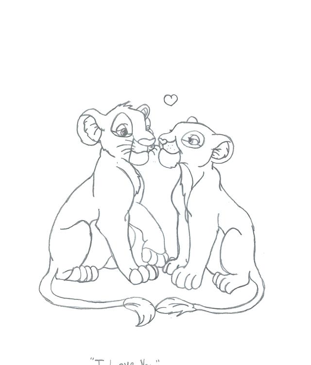 640x751 Simba And Nala Coloring Pages From The Lion King Coloring Page