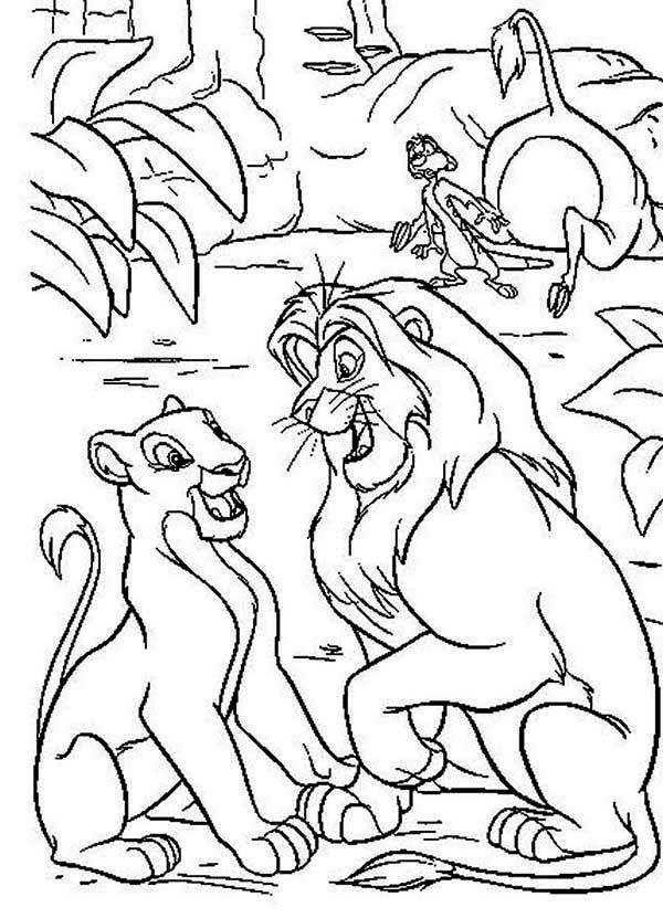 600x831 Lion King, Mufasa And Nala In The Wood With Timon The Lion King